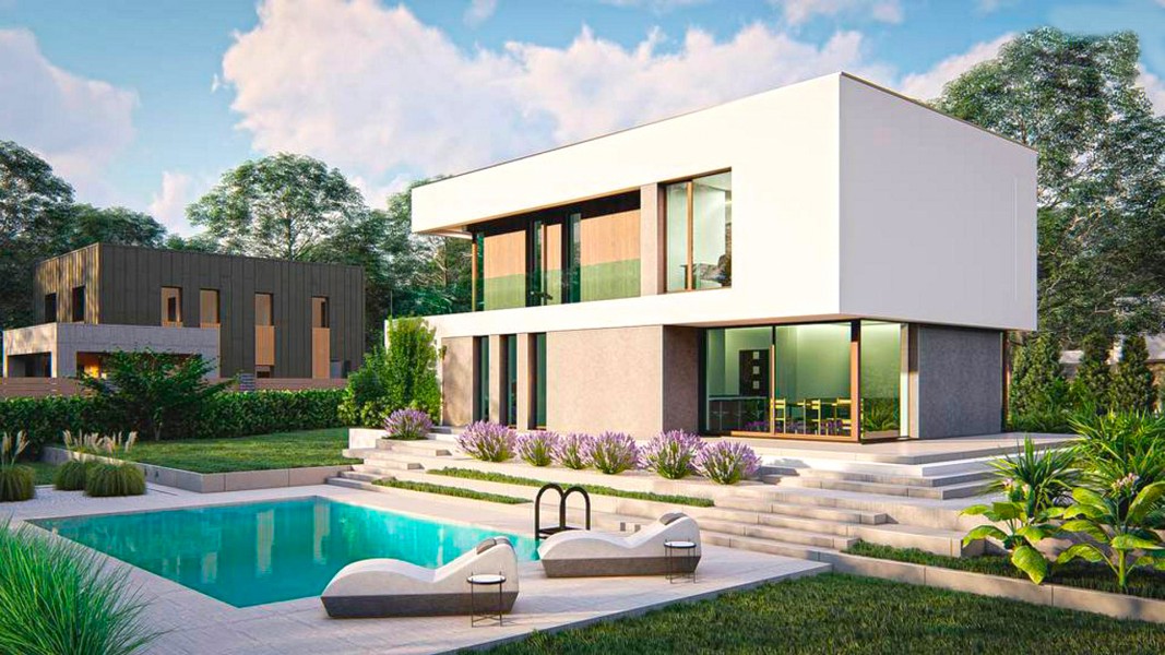 Проект современного частного дома из монолита