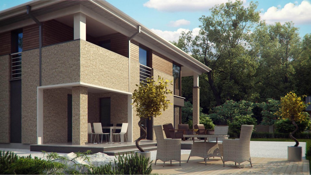 Двухэтажный дом с гаражом проект 262