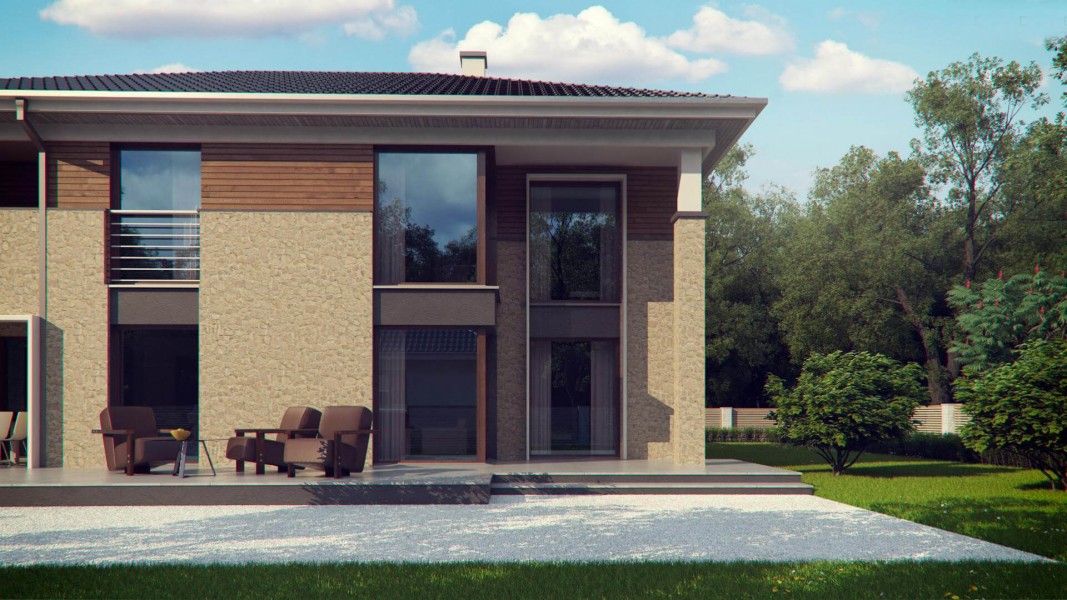 Дом готовый гаражом проект 262 для большой семьи